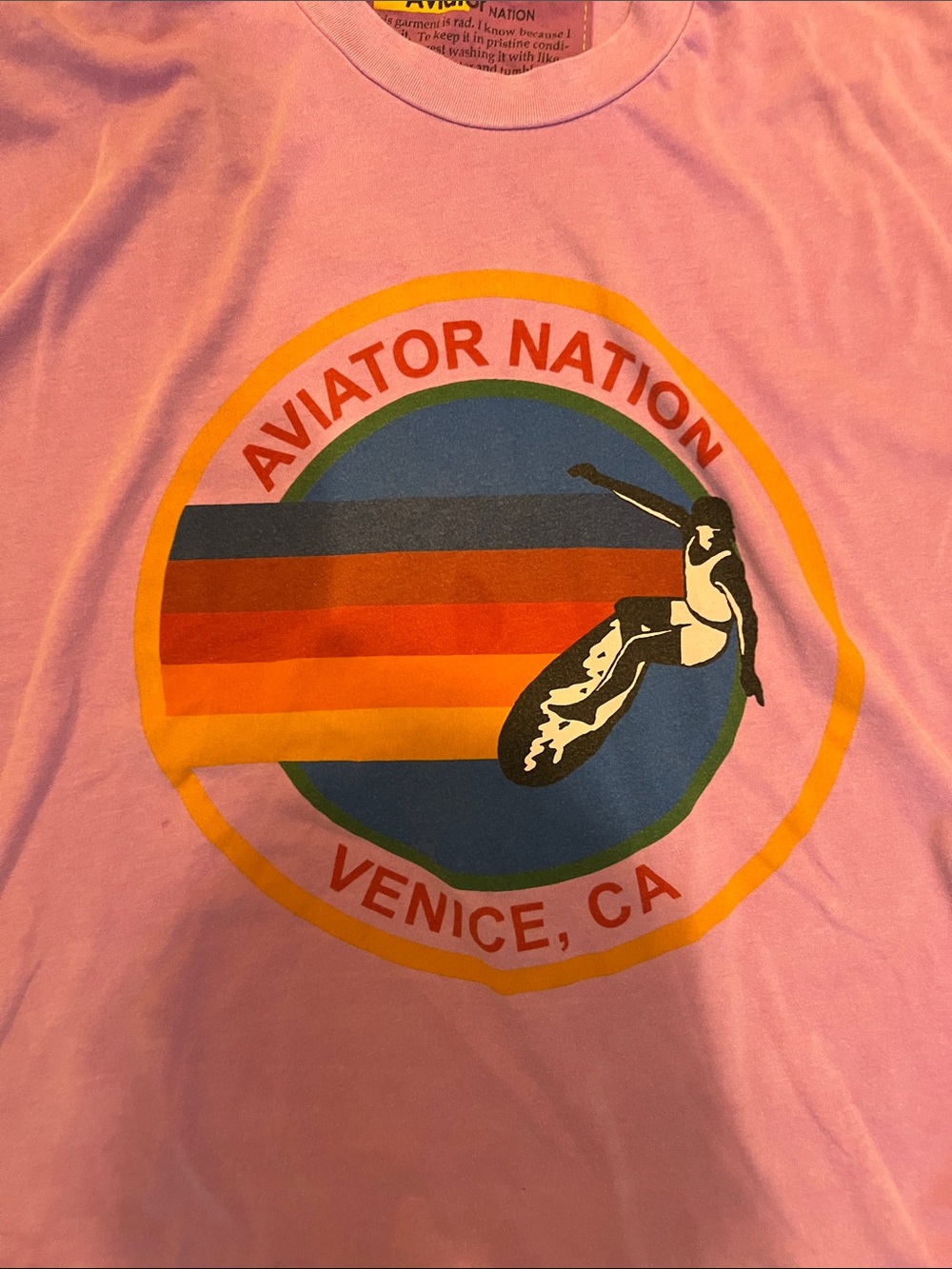 Aviator Nation Dark Lavender Venice Logo Short Sleeve Tee - Picture 3 of 4